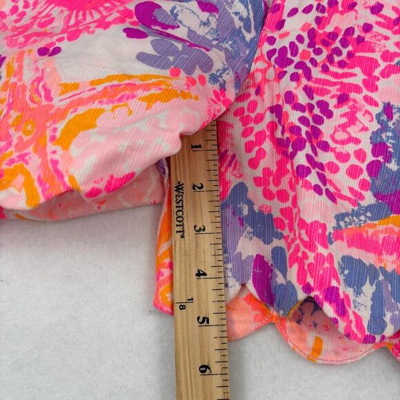 Lilly Pulitzer Buttercup Shorts Size 00 Paradise Pink 5 Inch Inseam Scallop Hem - Picture 11 of 13